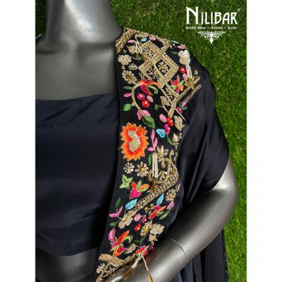 Black Satin Drape Set