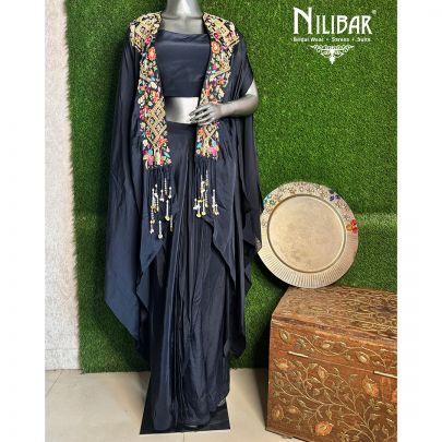 Black Satin Drape Set