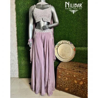 Lilac Crepe Palazzo Set