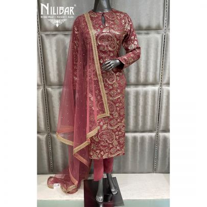 Gajri Pink Chinnaun Silk Pant Suit