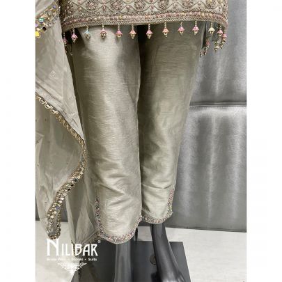 Gray Georgette Silk Pant Suit
