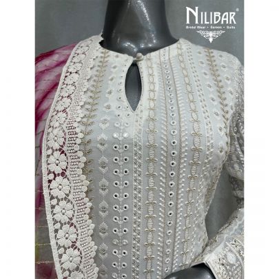 White Georgette Silk Pant Suit