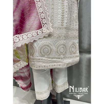 White Georgette Silk Pant Suit