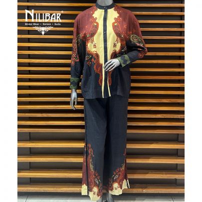 Black Cotton Printed Co-ord Set