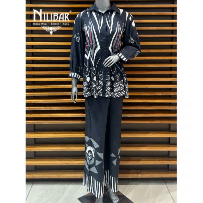 Black Printed Cotton Co-ord Set