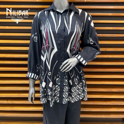 Black Printed Cotton Co-ord Set