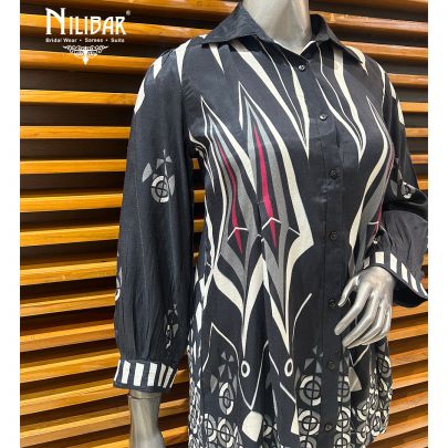 Black Printed Cotton Co-ord Set