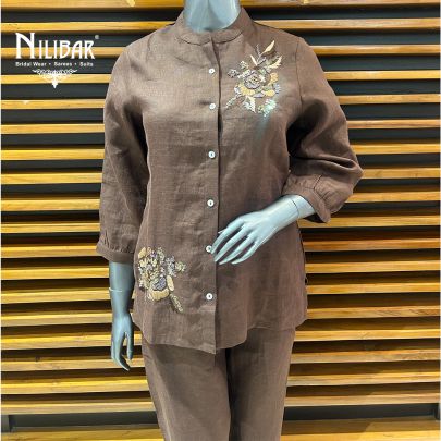 Brown Cotton Co-ord Set