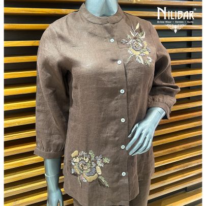 Brown Cotton Co-ord Set