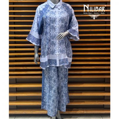 Purple Printed Cotton Co-ord Set