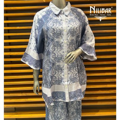 Purple Printed Cotton Co-ord Set