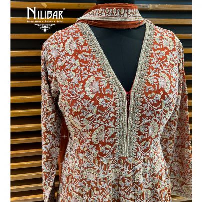 Rust Chinon Readymade Suit