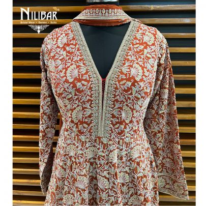 Rust Chinon Readymade Suit