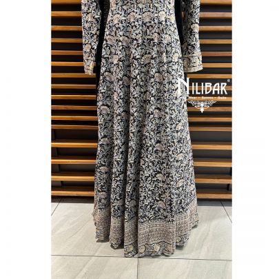 Dark Gray Chinon Readymade Suit