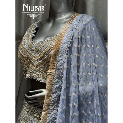 Lilac Lame Embroidered Lehenga