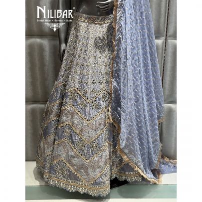 Lilac Lame Embroidered Lehenga