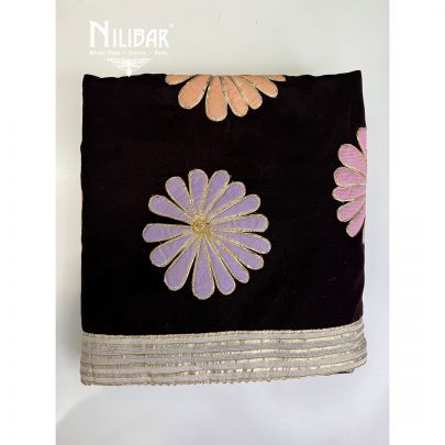 Black Velvet Embroidered Unstitched Suit