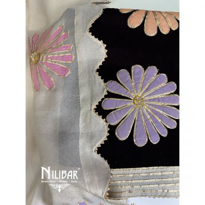 Black Velvet Embroidered Unstitched Suit