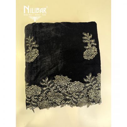 Black Velvet Embroidered Unstitched Suit