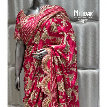 Rani Pink Crepe Saree