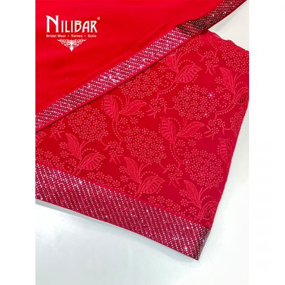 Mehroon Georgette Unstitched Suit
