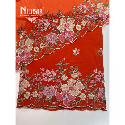 Orange Crepe Unstitched Suit