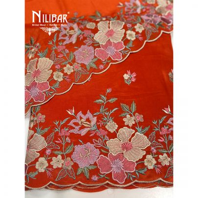 Orange Crepe Unstitched Suit
