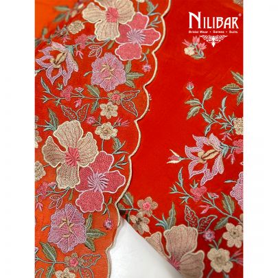 Orange Crepe Unstitched Suit