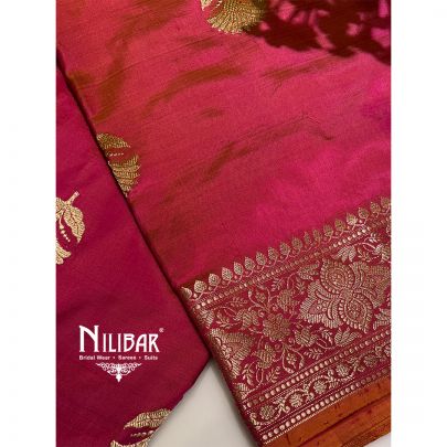 Pink Banarasi Silk Saree