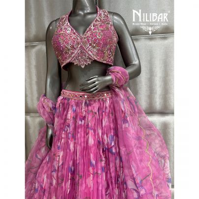 Pink Organza Lehnga