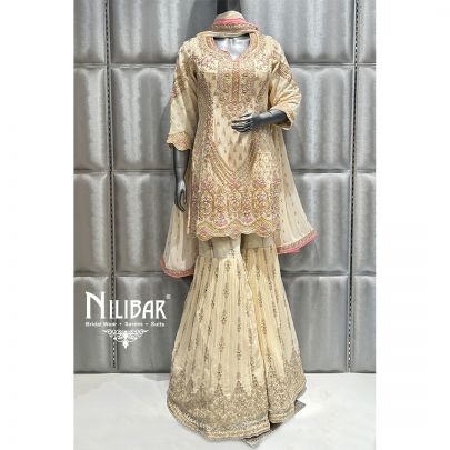Cream Georgette Garara Suit