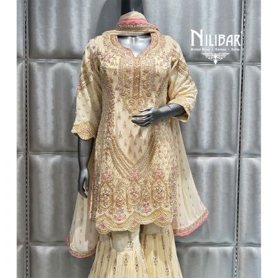 Cream Georgette Garara Suit