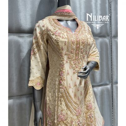 Cream Georgette Garara Suit