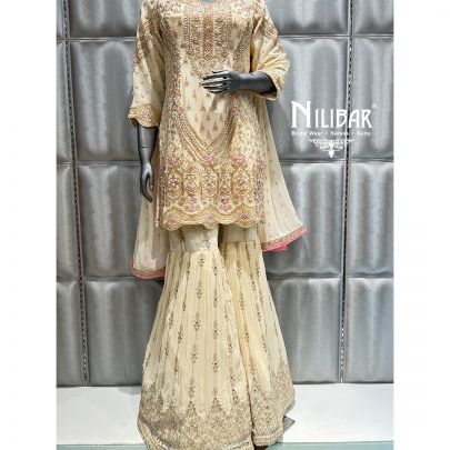 Cream Georgette Garara Suit