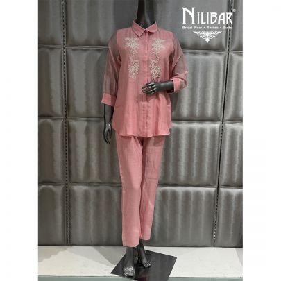 Blush Pink Cotton Top Paired With Pants
