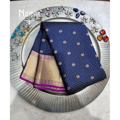 Navy Silk Kanjivaram Saree