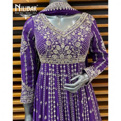Purple Georgette Anarkali Suit