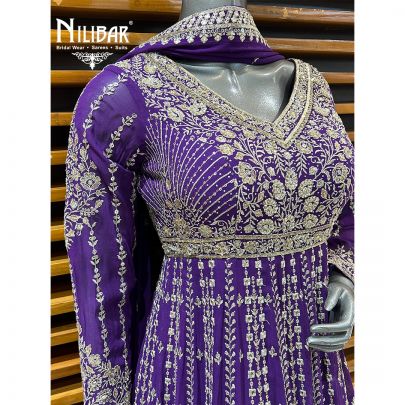 Purple Georgette Anarkali Suit