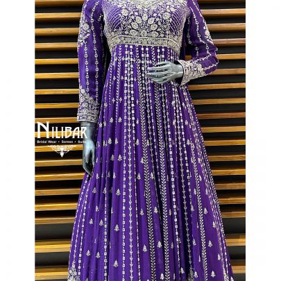 Purple Georgette Anarkali Suit
