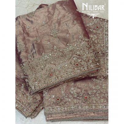 Rose Gold Lamé Tissue Unstitched Suit