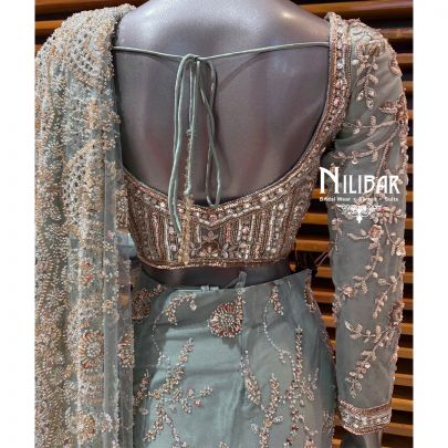 Pista Net Drape Saree