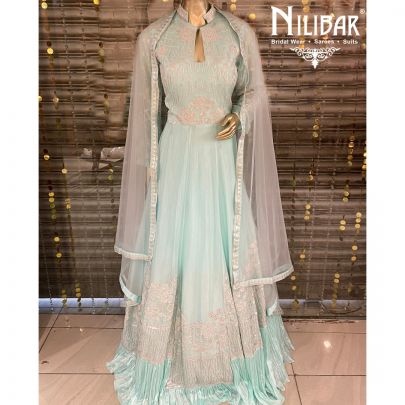 Baby Blue Chiffon Anarkali
