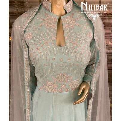 Baby Blue Chiffon Anarkali