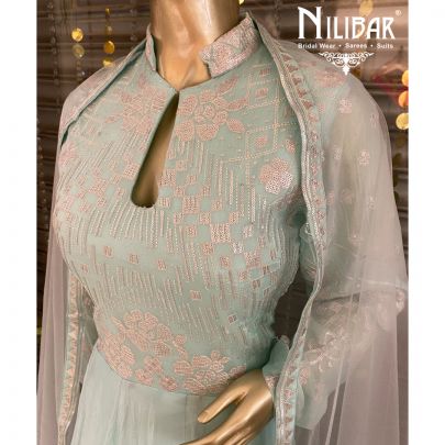 Baby Blue Chiffon Anarkali