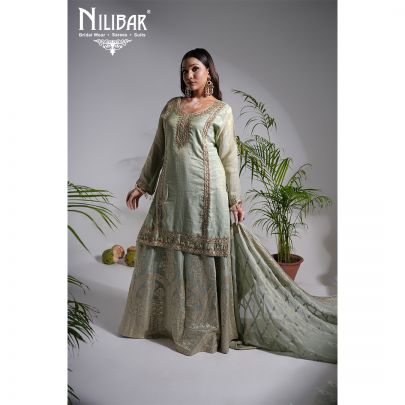 Sage Green Silk Palazzo Set
