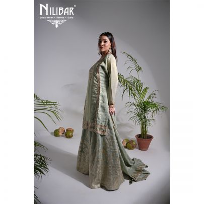 Sage Green Silk Palazzo Set