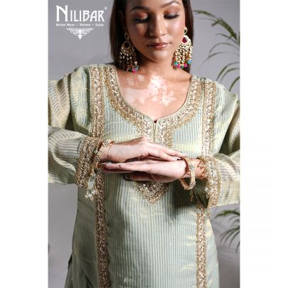 Sage Green Silk Palazzo Set