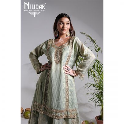 Sage Green Silk Palazzo Set