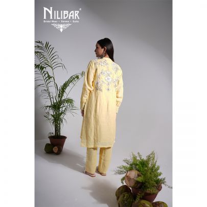 Butterscotch Yellow Linen Readymade Suit