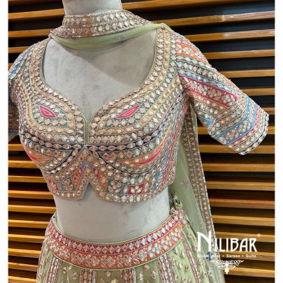 Multicolor Net Casual Lehenga